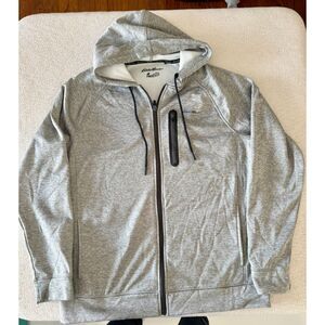 Eddie Bauer Motion Men’s L Gray FreeDry Full Zip Performance Hoodie Sweatshirt